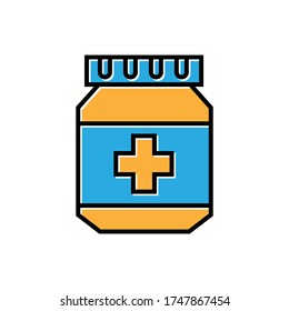 medicine bottle filled outline icon vector design
