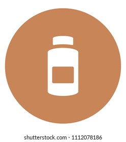Medicine Bottle Flat Colored Icon