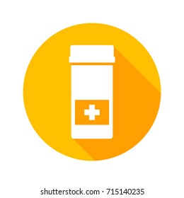 Medicine bottle flat design icon
