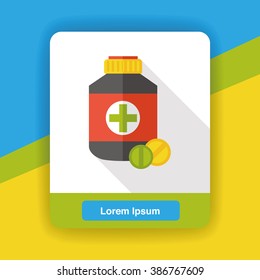 medicine bottle flat icon