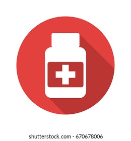 Medicine bottle flat icon