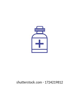 medicine bottle flat icon design vector