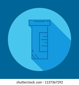 medicine bottle flat long shadow icon. Element of medicine icon for mobile concept and web apps. Long shadow medicine bottle icon can used for web and mobile on blue background