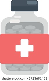 Medizinflasche flach, Vektorsymbol