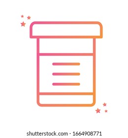 medicina botella degradado estilo icono diseño de atención médica de urgencia clínica y tema del paciente Ilustración vectorial