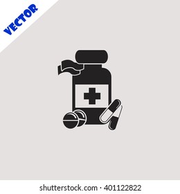 Medicine bottle icon.