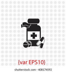 Medicine bottle icon.