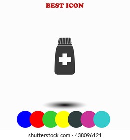 Medicine bottle icon.