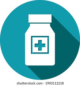 Medicine bottle icon. capsule, tablet, vaccine bottle vector icon.