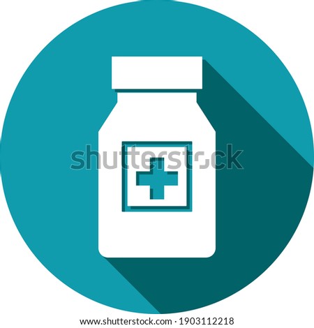 Medicine bottle icon. capsule, tablet, vaccine bottle vector icon.
