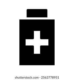 Medicine bottle icon. Concept of healthcare, pharmacy, and treatment.