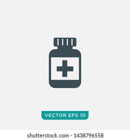 Medicine Bottle Icon Design, Vector EPS10