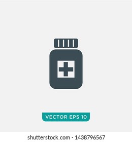 Medicine Bottle Icon Design, Vector EPS10