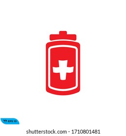 diseño vectorial del icono de la botella medicina 
