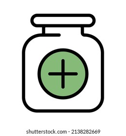 medicine bottle icon design, vector illustration with line style, best used for banner or web application