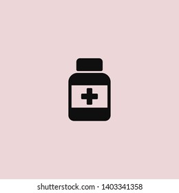 Medicine bottle icon. Medicine Drug bottle. Web design icon. Pharmacy drug icon. Health care icon. Pharmaceutical bottle Vector EPS 10