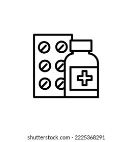 Medicine bottle icon editable stroke