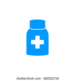 Medicine bottle icon. Flat design style EPS