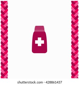 Medicine bottle icon Flat Design. Isolated Illustration.