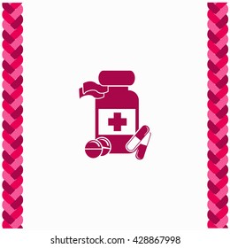 Medicine bottle icon Flat Design. Isolated Illustration.