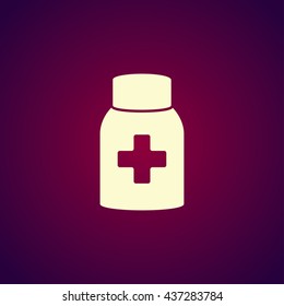 medicine bottle icon. Flat design style EPS