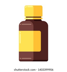 Medicine bottle icon in flat style. Medical illustration isolated on white background.