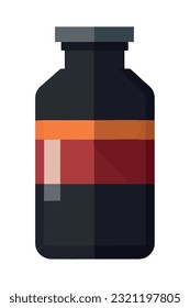 Medicine bottle icon isolated on flat wallpaper design