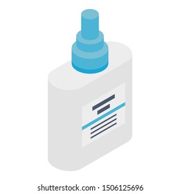 Medicine bottle icon. Isometric of medicine bottle vector icon for web design isolated on white background