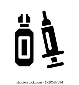 Icono de botella de medicina logotipo símbolo de signo aislado Ilustración vectorial de alta calidad estilo negro iconos vectoriales
