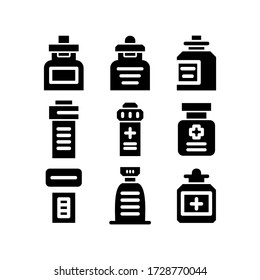 medicine bottle icon or logo isolated sign symbol vector illustration - Collection of high quality black style vector icons
