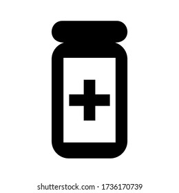 medicine bottle icon or logo isolated sign symbol vector illustration - high quality black style vector icons
