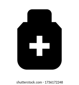medicine bottle icon or logo isolated sign symbol vector illustration - high quality black style vector icons
