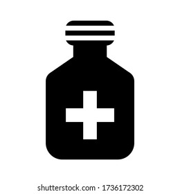 medicine bottle icon or logo isolated sign symbol vector illustration - high quality black style vector icons
