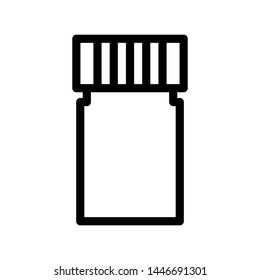 Medicine bottle icon , medical science profesional vector , 

template logo design emblem isolated illustration , outline 

solid background white