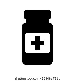 Medicine bottle icon. Medicament icon. 