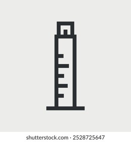 Medicine bottle icon in minimalist outline for healthcare and pharmaceutical