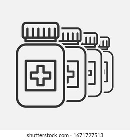Medicine bottle icon on background. vector eps 10