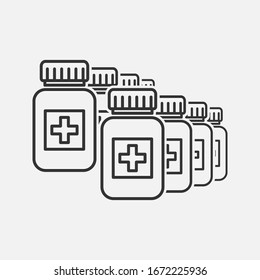 Medicine bottle icon on background. vector eps 10