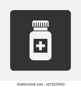 Medicine Bottle Icon On Background. Vector Eps 10