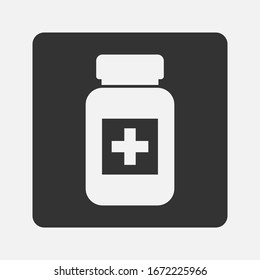 Medicine Bottle Icon On Background. Vector Eps 10