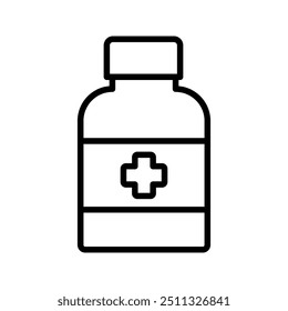 Medicine bottle icon on background color editable