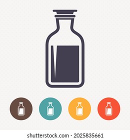 Medicine bottle icon on dot pattern background