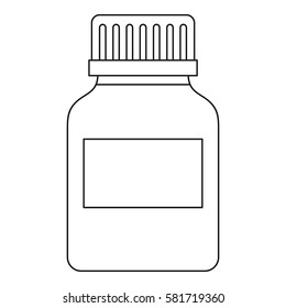 Medicine bottle icon. Outline illustration of medicine bottle vector icon for web