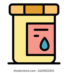 Medicine bottle icon outline vector. Medical pill. Drug container color flat