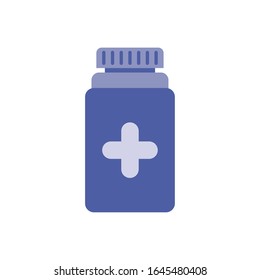 medicine bottle icon over white background, flat style and colorful design, vector illustration