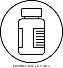 Icono de botella de medicina. Vector de signo de farmacia aislado sobre fondo transparente. Material editable de estilo de esquema para concepto móvil y diseño web. Ilustración del logo de la farmacia. Medicación. Símbolo de contorno.