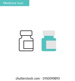 Medicine Bottle Icon, Bottle Of Pills Icon