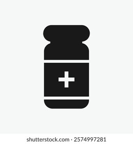 A medicine bottle icon representing healthcare, prescriptions, or pharmacy