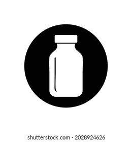 Medicine Bottle Icon. Rounded Button Style Editable Vector EPS Symbol Illustration. 