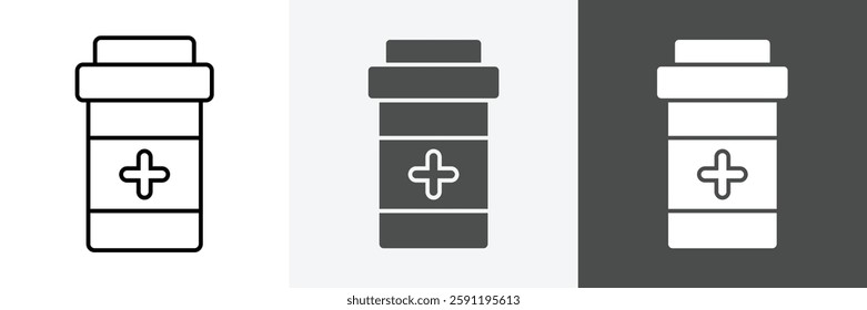 Medicine Bottle icon set vector art